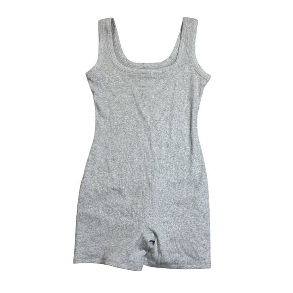 Skims Womens Large Cotton Rib Onsie Stretch Light Heather Grey NWT MSRP $78 - Picture 1 of 7